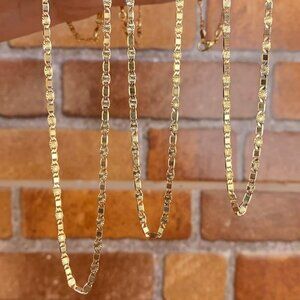 14K Gold Filled Valentino Chain Necklace Diamond Cut Design Fashion Stylish